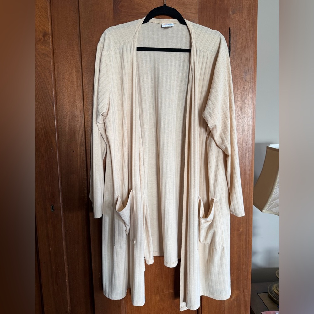 LuLaRoe Cream Open-Front Caroline Cardigan